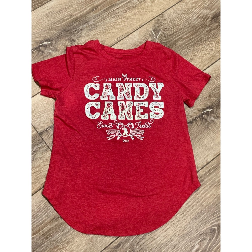 Women's Size XS Red Main Street Walt Disney Christmas Shirt
